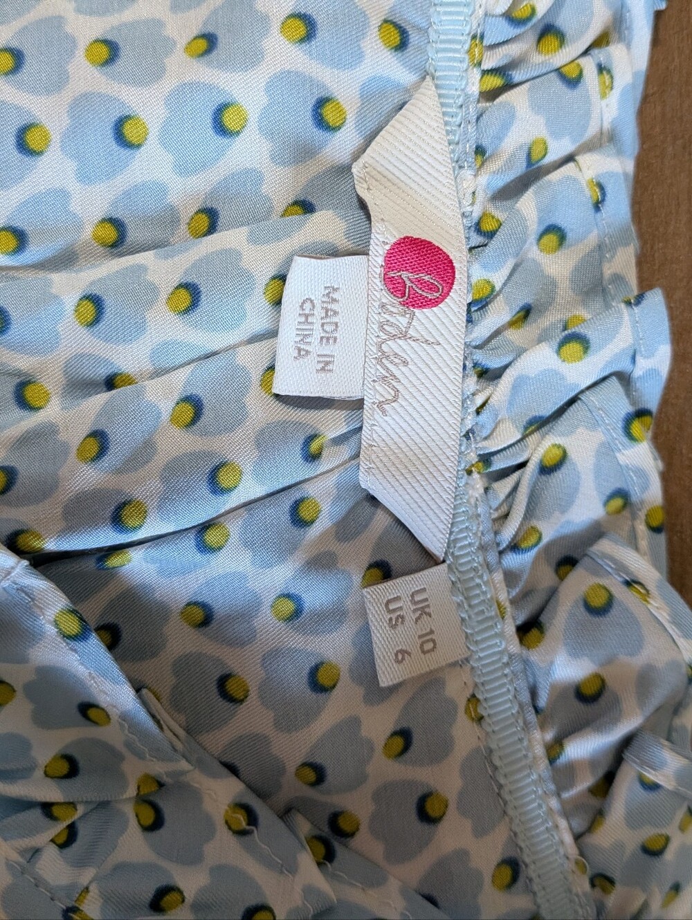 Boden Blue Petal Silk Blend Blouse US 6 - Picture 4 of 5